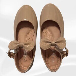 Kids Neutral Ballet Slipper With Bow-Link Comfort